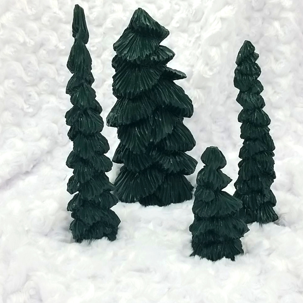 Craig Kirkwood Set of 4 Green Rustic Pine Trees